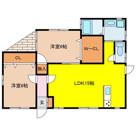 大財西原貸家の物件間取画像